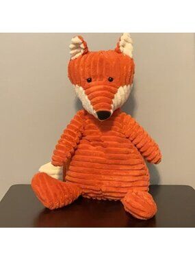 Jellycat Retired Cordy Roy Fox Orange Corduroy Plush 15” Woodland Cottagecore